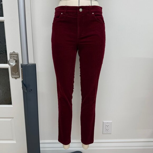 Club Monaco Red Burgundy Velvet Corduroy Pants Size 4 - Picture 2 of 7
